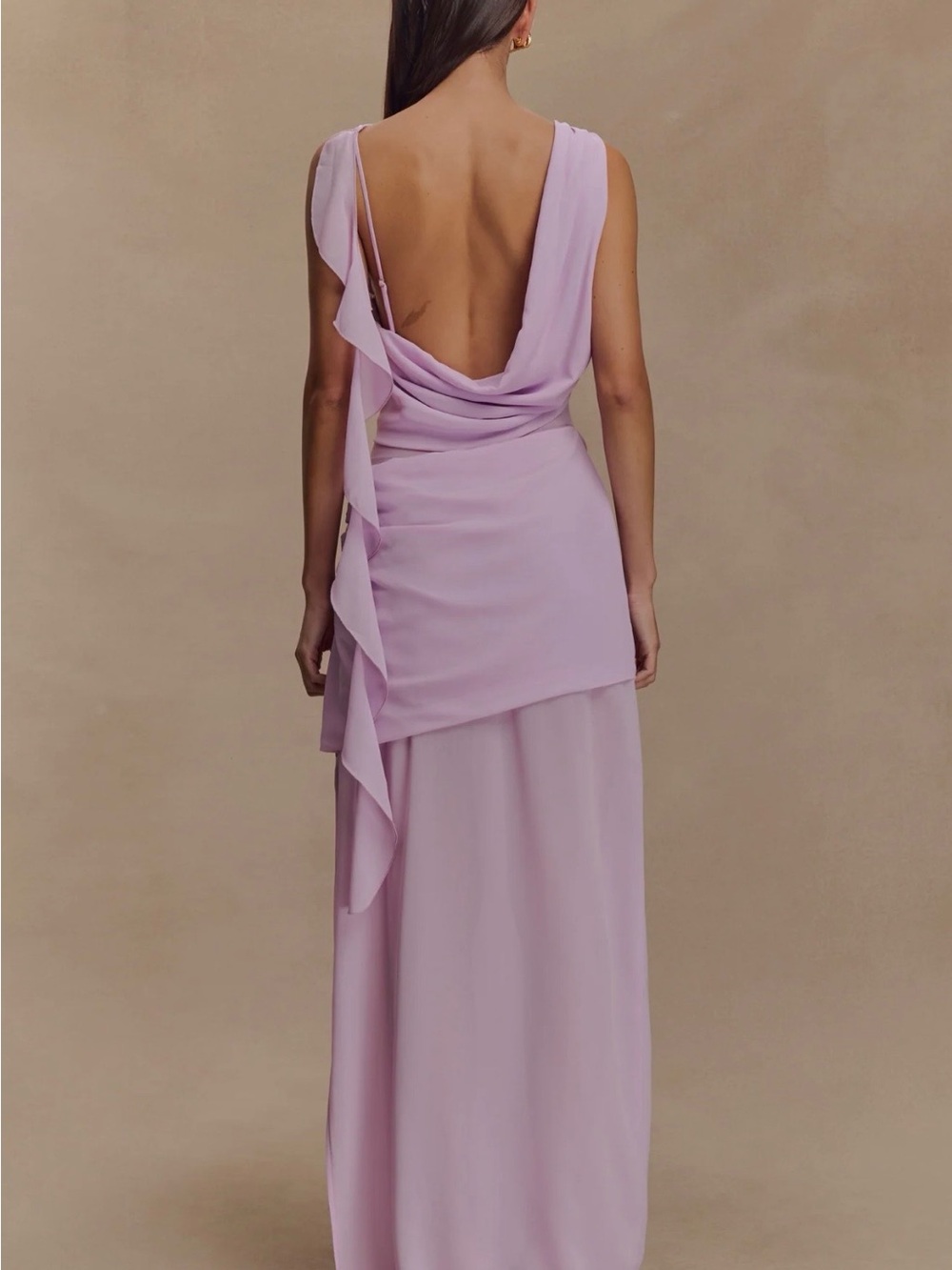 Meshki Daria Draped Chiffon Maxi Dress - Picture 2 of 3